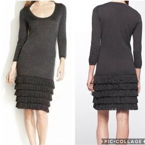 Calvin Klein Grey Fringe Dress EUC